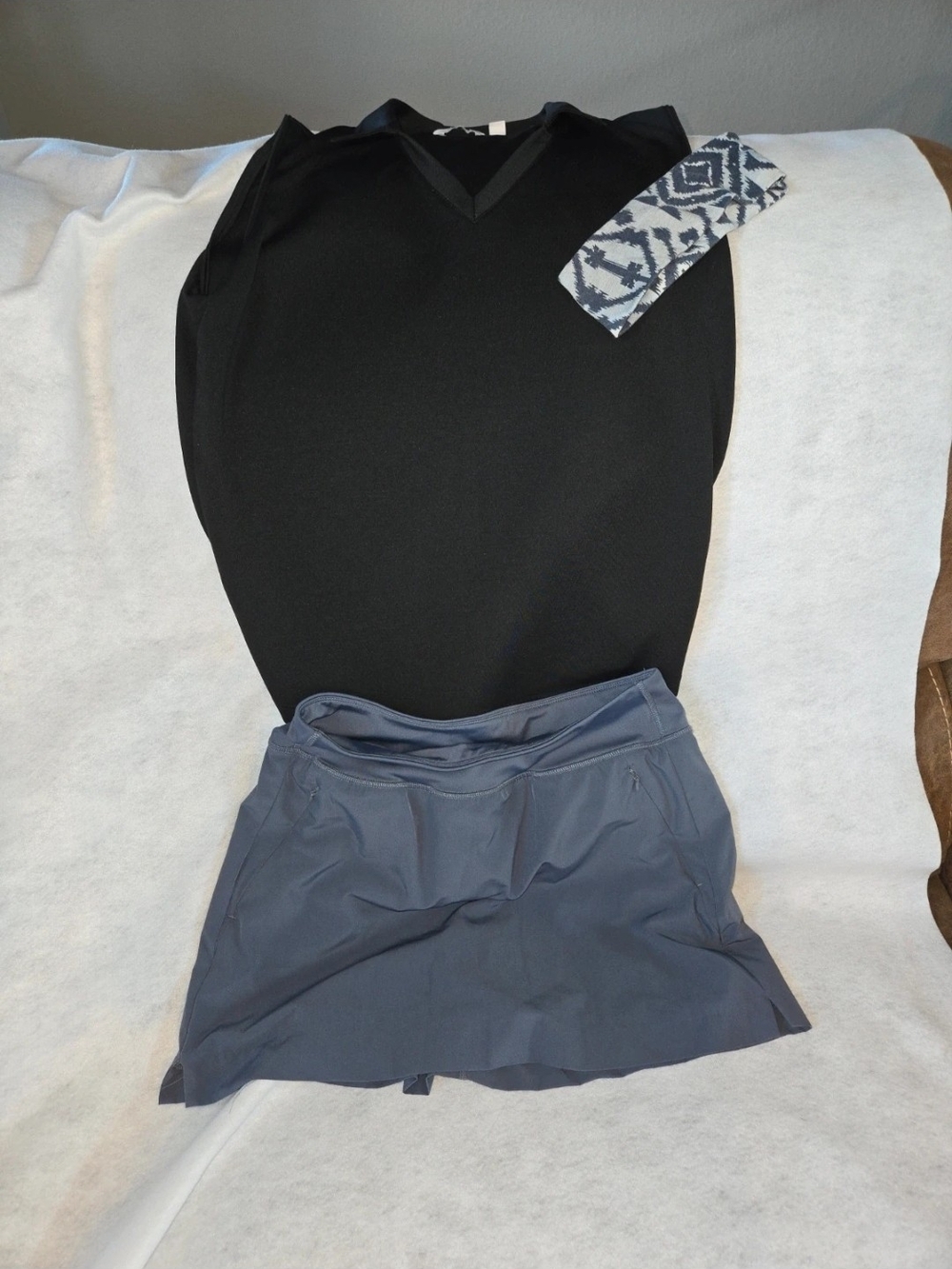 Lady Hagen Athletic Mini Skort in Slate Blue and Black